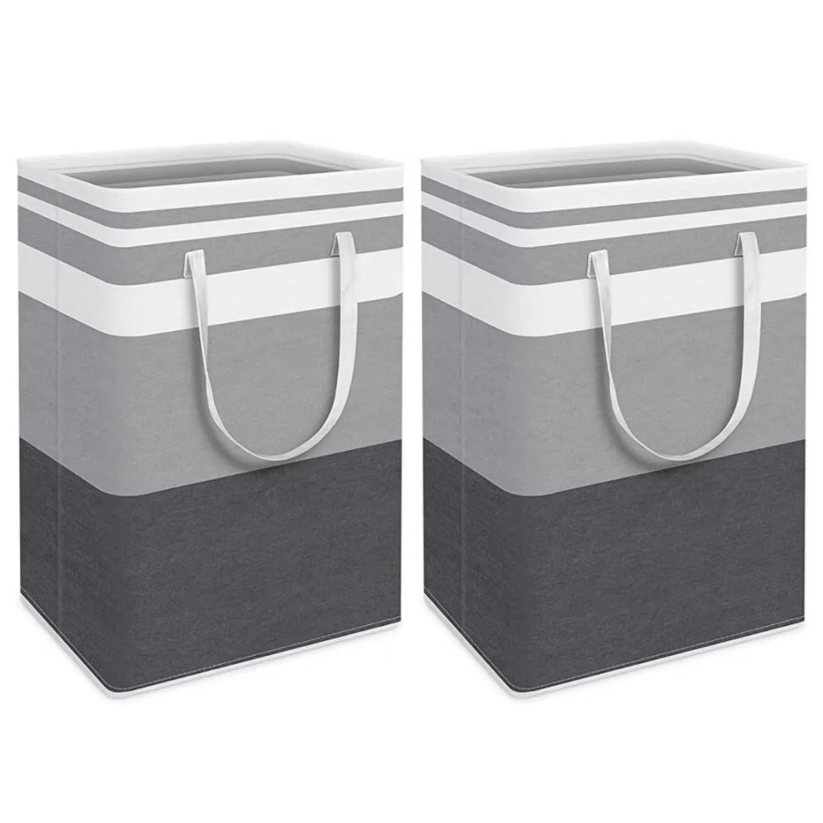75/100L Large Foldable Striped Dirty Clothes Laundry Basket with Extended Handle Suitable for Dormitory and Home Clothes Toys