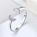 YH Jewellery 925 Sterling Silver Open Adjustable Crescent White CZ Double Two Moon Ring Diamond Fashionable Star Wholesale