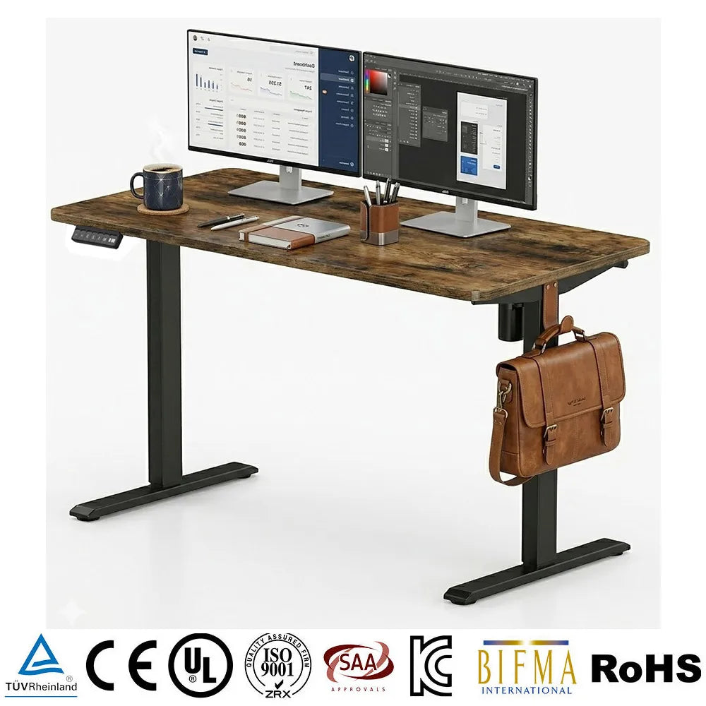 Customized Modern Black Metal Electric Single Motor Desk Height Adjustable Computer Table Lifting Office Table Standing Desk Leg