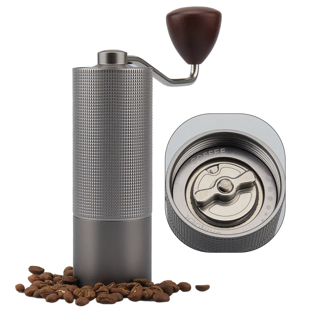 Free Custom Logo 38mm 5 Cores Coffee Grinder Manual Gray 420 Stainless Steel Adjustable Hand Coffee Grinder 20g Capacity Machine