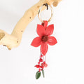 Boho PU Leather Key Chains Flower Women Bag Charm Pendant Accessory Car Keyrings Tassel Keychain Genuine Leather Flower Keychain