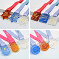 High Grade New Crystal Medal Ribbon Logo Engraved Gold Marathon Soccer Basketball  Sports Medals Souvenir Gifts
