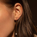 Dainty Baroque Pearl Drop Earrings Elegant 18k Jewelry Gold Stainless Steel Hypoallergenic Natural Pearl Long Chain Earrings