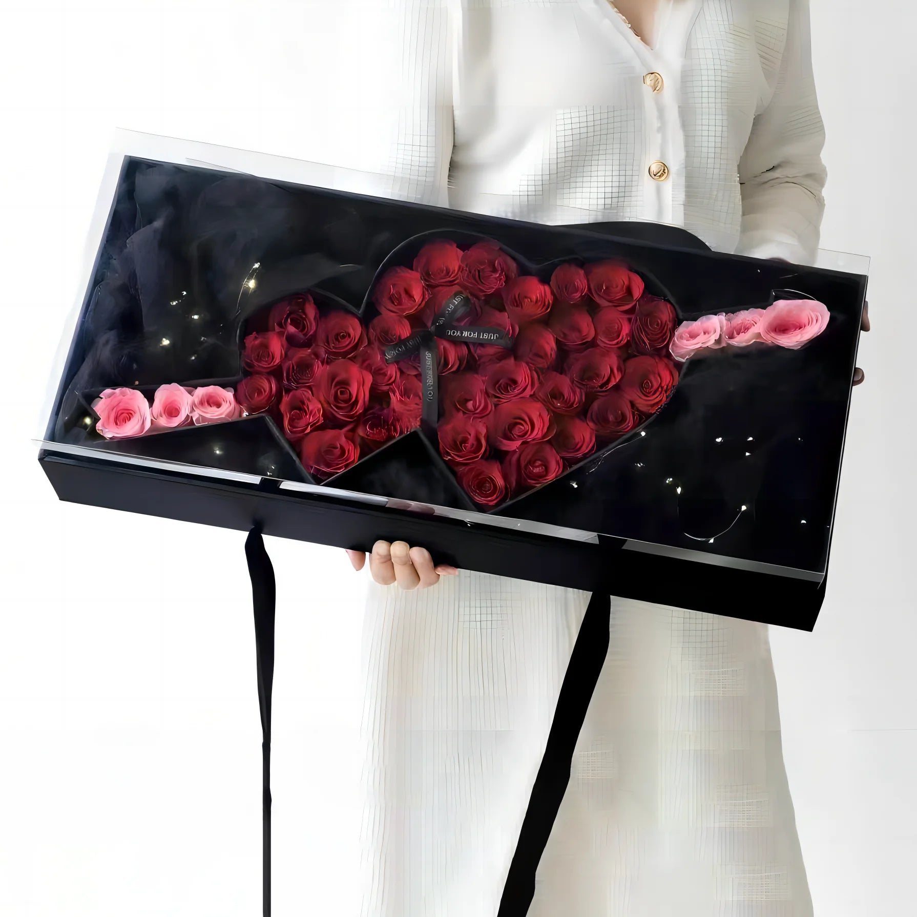 Custom Logo Pvc Window Display Heart Flower Box for Flower Gift Packaging Box With Rose Flower Chocolate Boxes for Bouquets