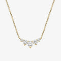 Diamond CZ Cluster 925 Sterling Silver Jewelry Women Gold Plated Multi Stone Pendant Necklace