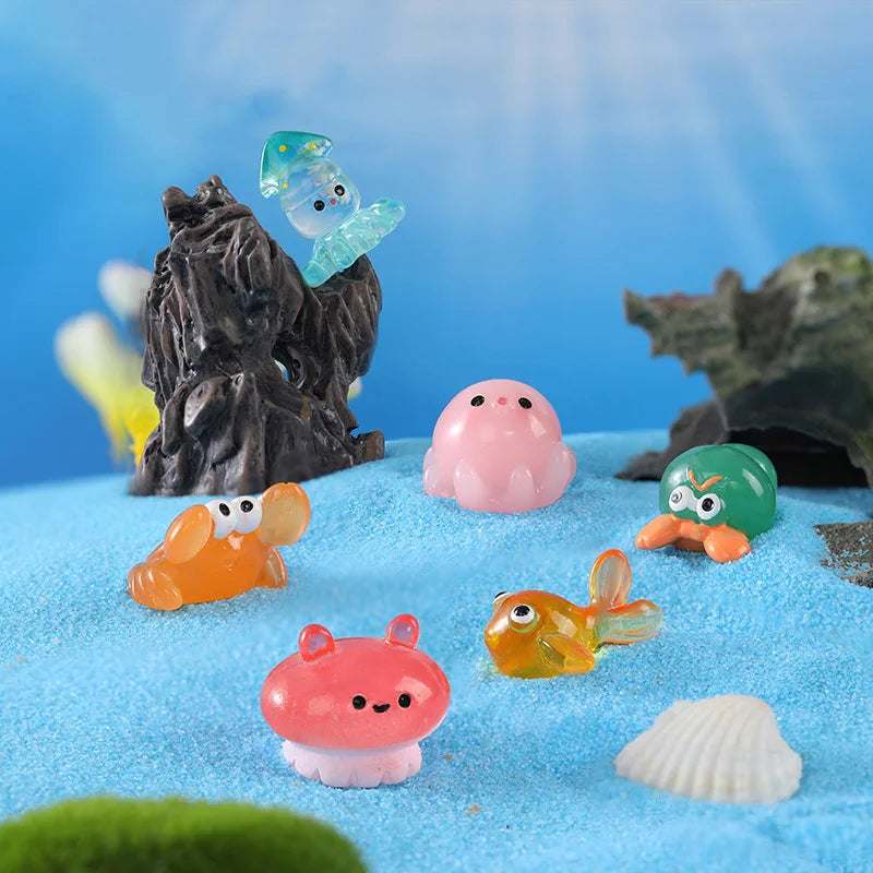 Cute Micro Landscape Decoration Elf Props Diy 3d Ocean Animals Resin Miniatures