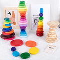 2021 New Arrival Ins Style Wooden 20 Pcs Cobblestone Block Stacking Kids Toy