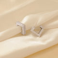 Luxury Rhinestone Square Earrings Iced Out Jewelry French Style Zircon Inlaid Earrings for Women Gift