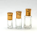 Stock 3ml 6ml 12ml  Empty Clear Octagonal Glass Attar Tola Perfume Oil Bottle