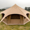 Luxury Octagonal Outdoor Camping Tent Mongolian Yurt Style Large Rainproof Sunproof Feature Made Oxford Cotton Canvas Fabric