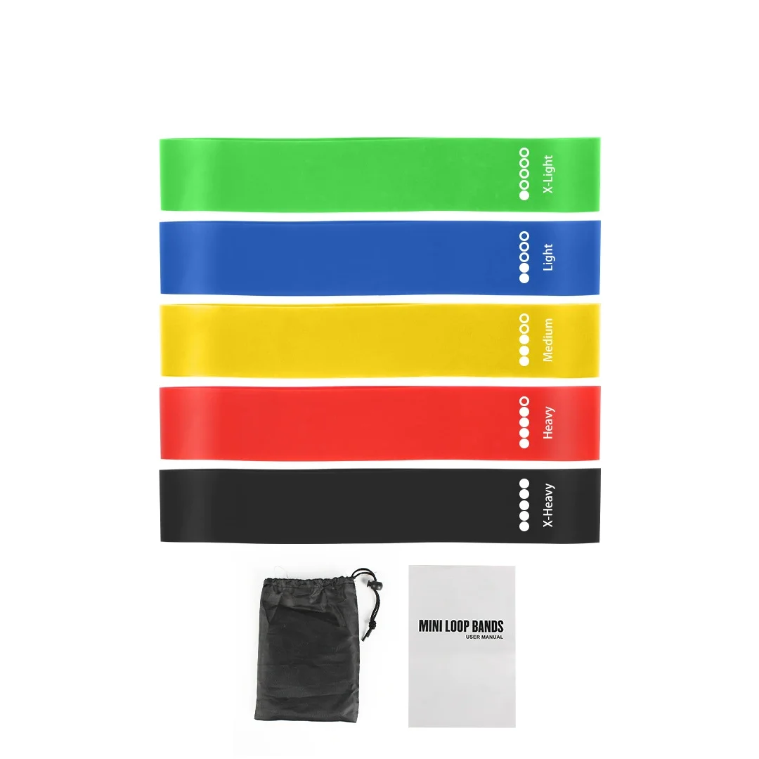 Custom Logo Mini Stretch Exercise Loop Bands Gym Workout Latex TPE Elastic Fitness Resistance Band Set for Yoga Training