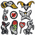 Embroidered Skeleton Dragon Horse Cat Cloth Punk Style Clothes Bags Embroidered Patches Clothing Accessories Badge Customization