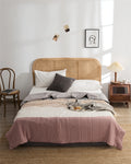 Delicate Knitted Striped Summer Soft and Comfortable Cotton Warm Fluffy Cotton Blanket