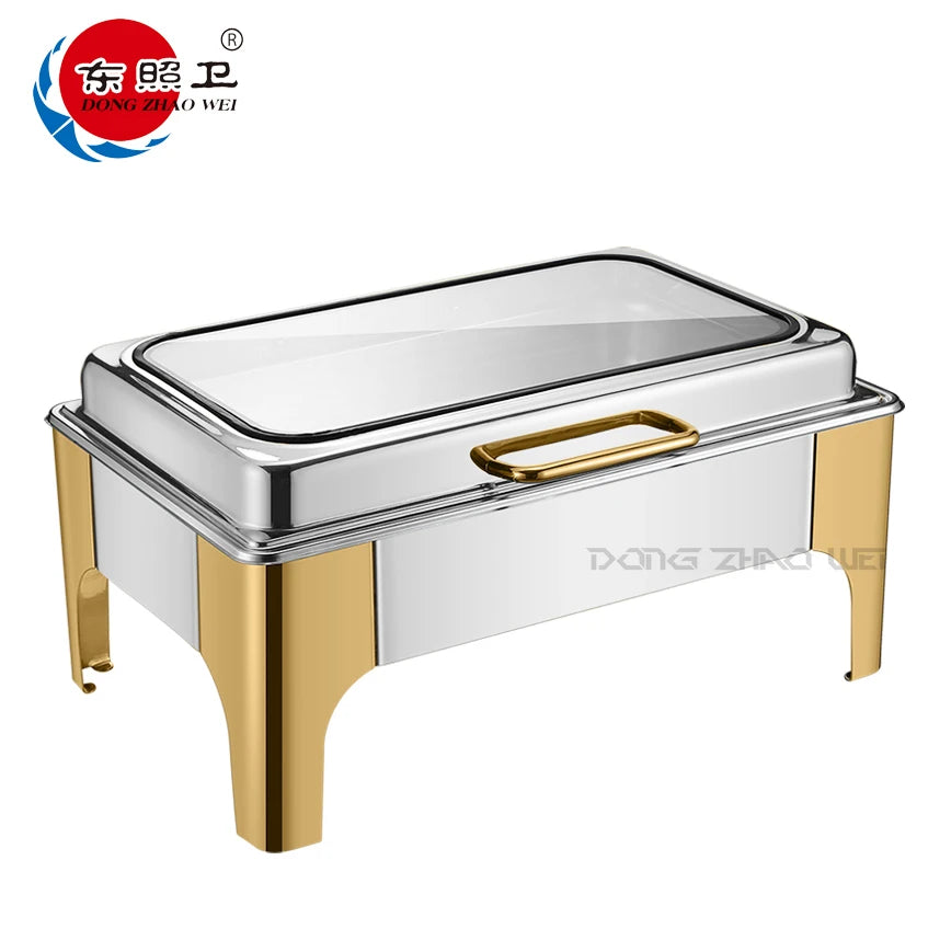 Gold and Silver Chaffing Dishes for Catering Luxury Chafing Dish Hotel Buffet Table With Food Warmers Chef Chaffing Dishes