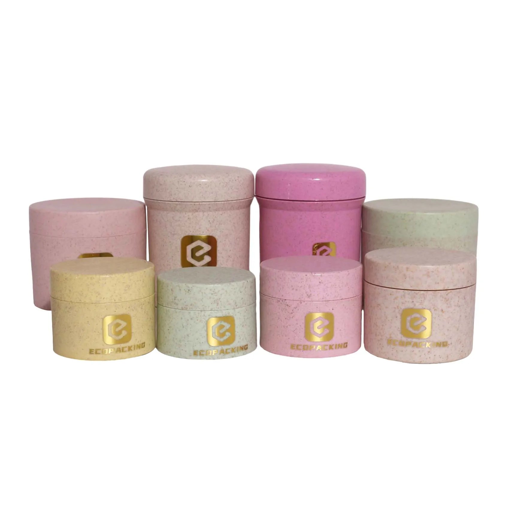 Eco Friendly Recyclable Wheat Straw Jar 10g 15g 20g 30g 50g 100g 150g 200g 250g Biodegradable Cosmetic Cream Jar C888