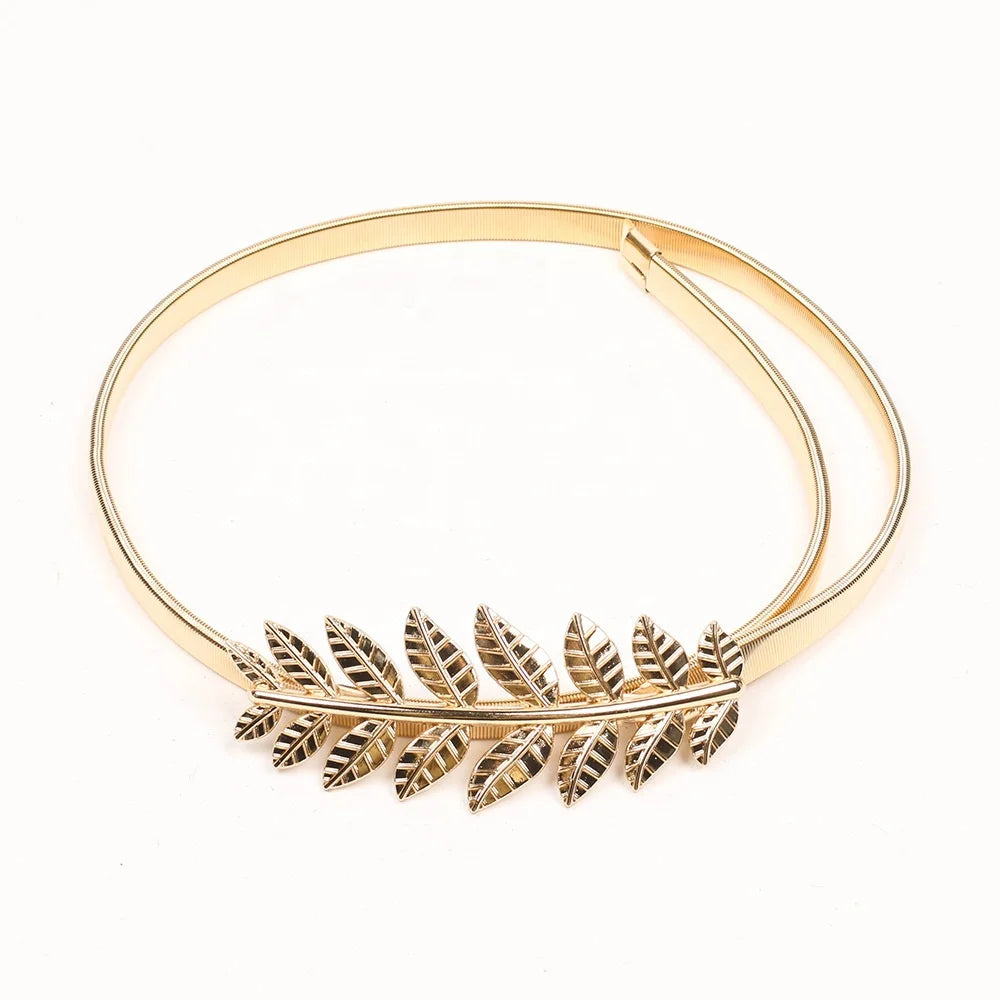 Ladies Metal Elastic Waist Belt Fashion Spring Skirt Accessories with Stylish Chain Comfortable Elastic Waist Chain