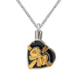 Golden Color Ribbon Gift Cremation Keepsake Memorial Urn Stainless Steel Pendant Jewelry Cremation Urn for Ash Souvenir Funeral