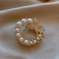 Girls Fashion Pearl Crystal Brooches Full Diamond Butterfly Brooches for Women