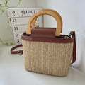 Summer Fashion Women's Seaside Crossbody Bags Retro Straw Female Small Bucket Shoulder Bag Vacation Knitted Purse Handbags