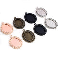 13x18mm Inner Size Simple Style Cameo Cabochon Base Setting Charms Pendant Necklace Findings