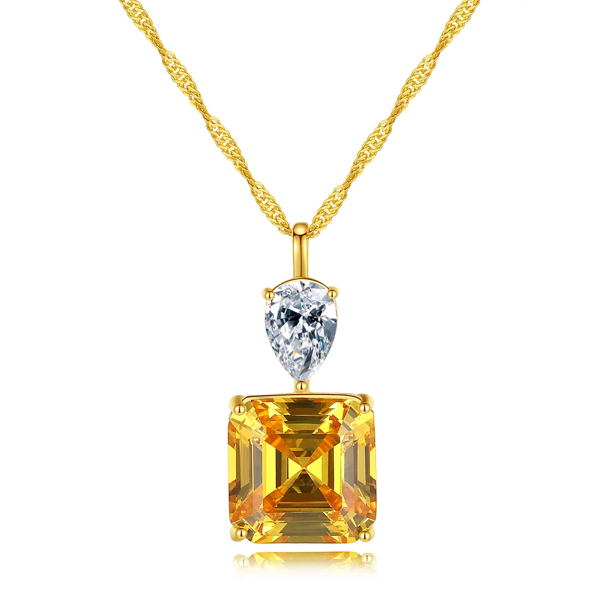 CZCITY 18K Gold Chain Statement Luxury 2026 Jewelry Pendent Zircon Crystal Necklace