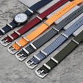 Latest Design Dual Color Jacquard Fabric Watch Strap 18/20/22/24mm Woven Nylon Watch Band Sport Adjustable Double Pass Seatbelt