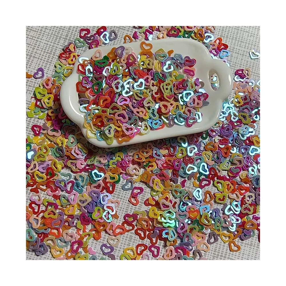 Wholesale Bulk Glitter Hollow Heart PVC Loose Sequins Glitter Paillettes for Nail Art Manicure Wedding Confetti Accessories