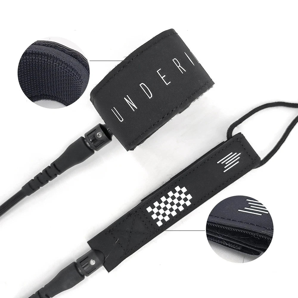 Underice Comfortable Neoprene Silicone Surfboard Leash New Design 6' 7' 8' 9' 10' Different Colors Strong Cuff