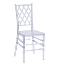Modern Wholesale Transparent Crystal Hotel Banquet Napoleon Plastic Acrylic Hotel Wedding Clear Chiavari Chair for Events