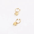 Trendy Stainless Steel No Ear Hole No Piercing Jewelry Heart Charm Ear Cuffs Earrings