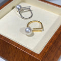 R1227 7-8mm Natural Freshwater Pearl Ring Accessory 925 Sterling Silver Adjustable Size Engagement Jewelry Ring for Women