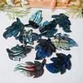 Flashy Labradorite Crystal Tree Leaf Natural Rock Labradorite Stone Crystal Carving Leaf for Decoration