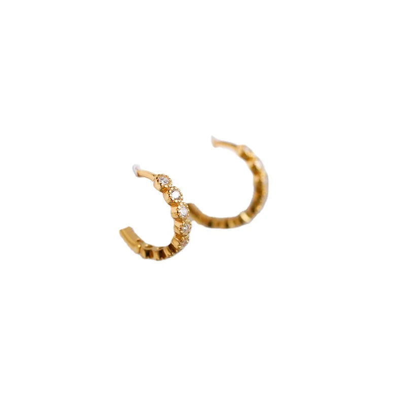 Rainbowking Customized Circle Zircon Earrings Vintage 925 Silver Gold Plating Bulk Western Style Jewelry for Women for Gifts