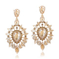 BINSHUO Vintage Retro Gold-Plated Full Champagne Crystal Chandelier Earrings Trendy Statement Ruby Earrings Wholesale