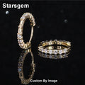 Starsgem 9K Yellow Solid Gold Small Round Shape Lab Diamond Circle Hoop Earrings