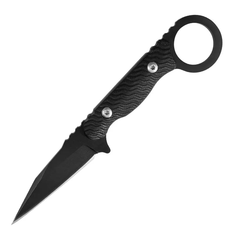 High Quality Stainless Steel Fixed Blade Knife G10 Handle Push Button for Outdoor Hunting Camping Survival OEM Customizable