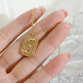 Luxury Design Unisex Pendant Praying Hands Necklace Gold Filled Stainless Steel Women's Collar De Acero Inoxidable