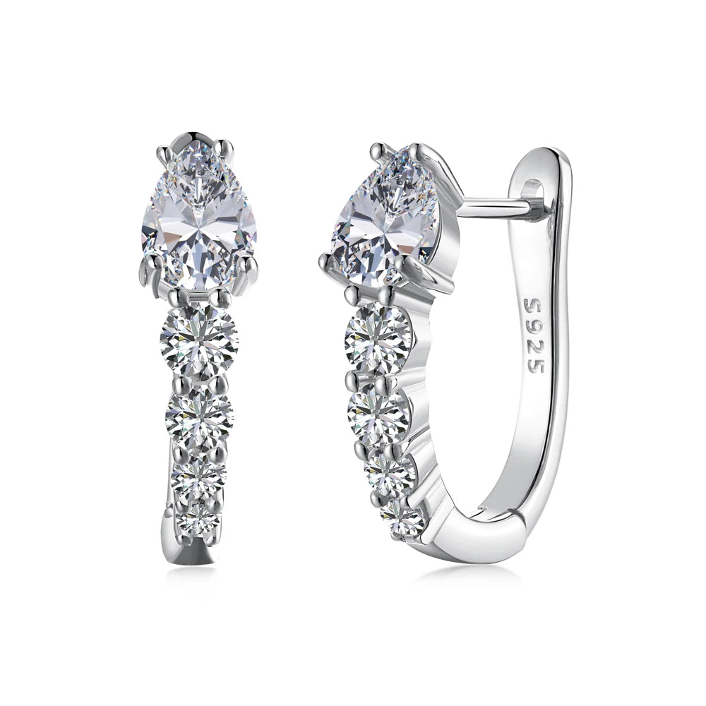 Dylam Luxury Fine Fashion Women Jewellery Rhodium 18K Gold Plated 5A Zirconia Diamond Hoop Snake U Shape Stud Earrings