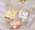 Custom Name 18k Gold Plated Ring Women Multiple letters Finger Ring Jewelry
