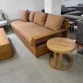 Nordic Fabric Three-seater Sofa Bed Solid Wood Sofa Small-sized Outdoor Table and Chair