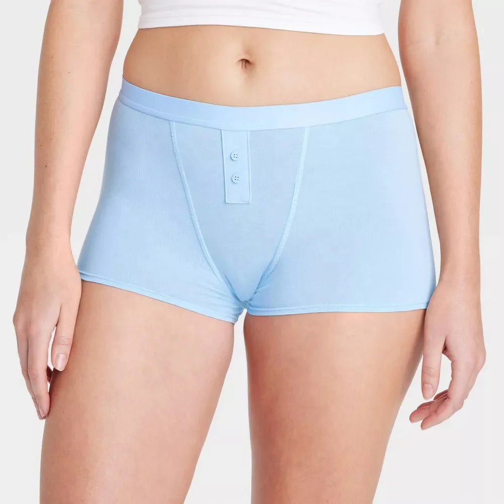 OEM Factory Full Waistband Elastic Women's Cotton Button-front Front Placket Boyshorts