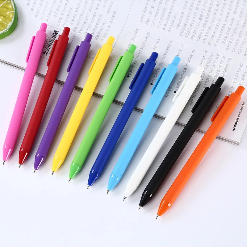 Hot Sale Macaron Kawaii Gel Kawaii Ballpoint Pens Custom Logo Smooth Writing Click Pen with 1.0mm Writing Ink