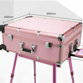 Travel Portable 24inch Makeup Trolley Cosmetic Rolling Carry case With 6bulbs Lights Make-up Suitcase