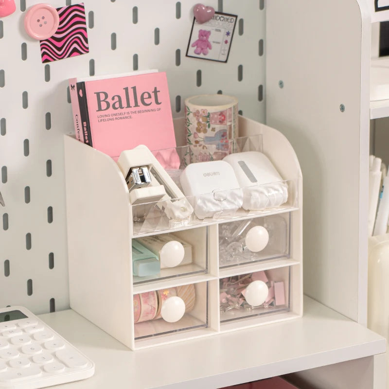 NEW ARRIVAL INS Style Multifunctional Office Desktop Stationery Plastic Storage Drawer Box with Removable Partition