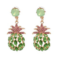 Women's New Design Hollow Fruit Pineapple Crystal Drop Earrings Personalized Zircon Pineapple Shape Fashion Accessory