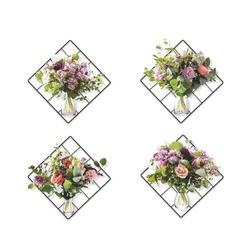 New Design Plant Flowers Wall Stickers Creative Living Room Decals Bedroom Decorative Pot Culture Wallpaper TV Background Murals