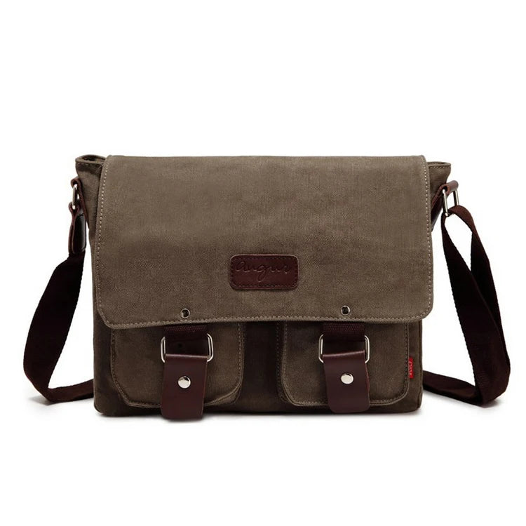 Wholesale Custom Logo Vintage Canvas Messenger Bag Waterproof Large Capacity Crossbody Bag for Travel Gift Companies