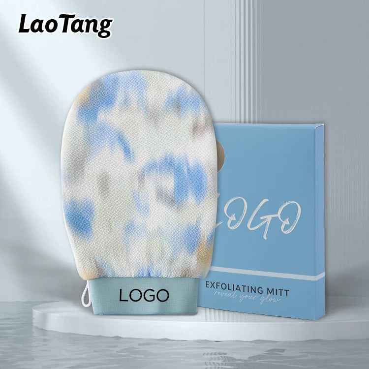 Laotang Factory Price Body Deep Cleaning 100% Natural Viscose Exfoliating Scrub Scrubber Kessa Mitts Fresh Natural Skin