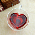 2020 Hot Sell Heart Shape Double Wall High Borosilicate Glass Mug BPA Free Eco-Friendly for Valentines Gift Giveaways