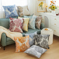 Amity Sofa Decor Pillow Case Cushion Cover Polyester Machine Wash Plant High Quality Luxury Jacquard Leaves Series Home
